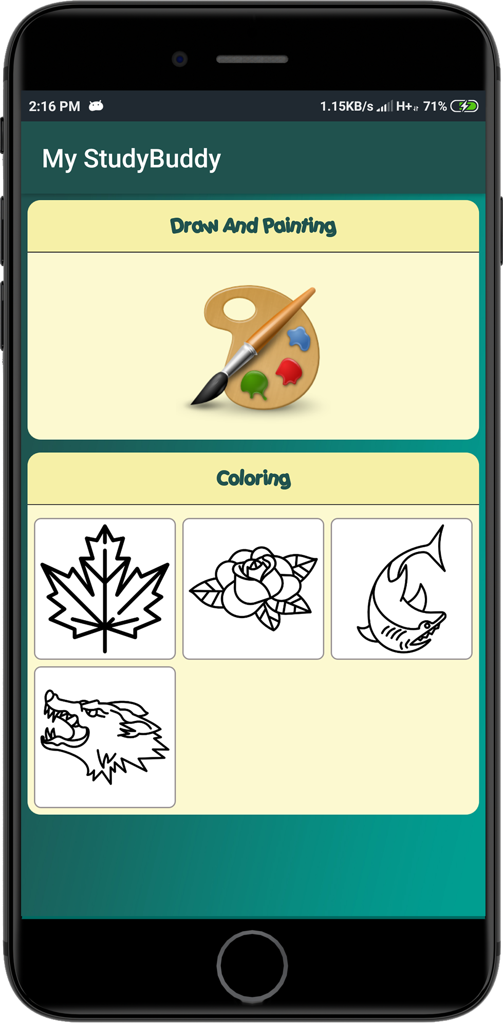 Studybuddy app draw and color